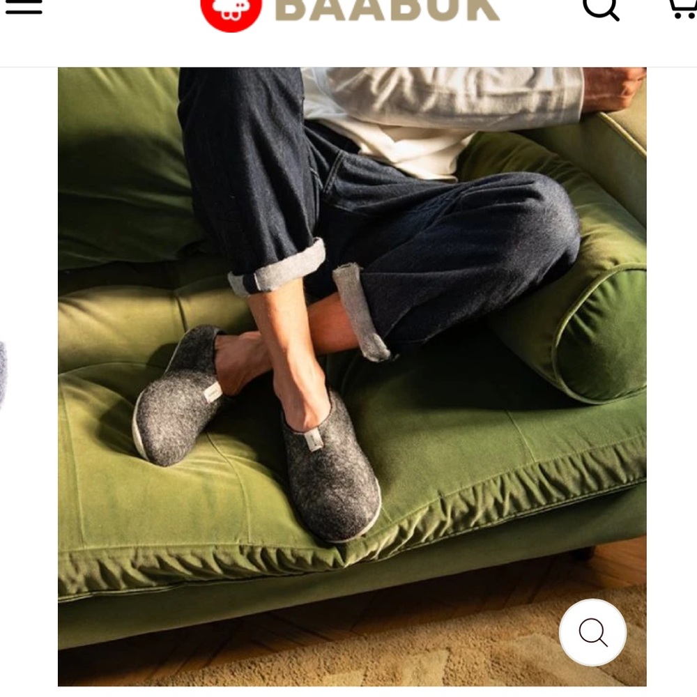 💕NWOT! Baabuk Charcoal Men’s Slippers - Picture 5 of 7